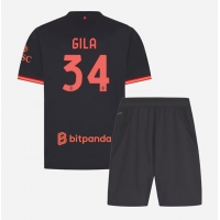 AC Milan Mario Gila #34 Tredje Tröja Barn 2026-27 Kortärmad (+ Korta byxor)